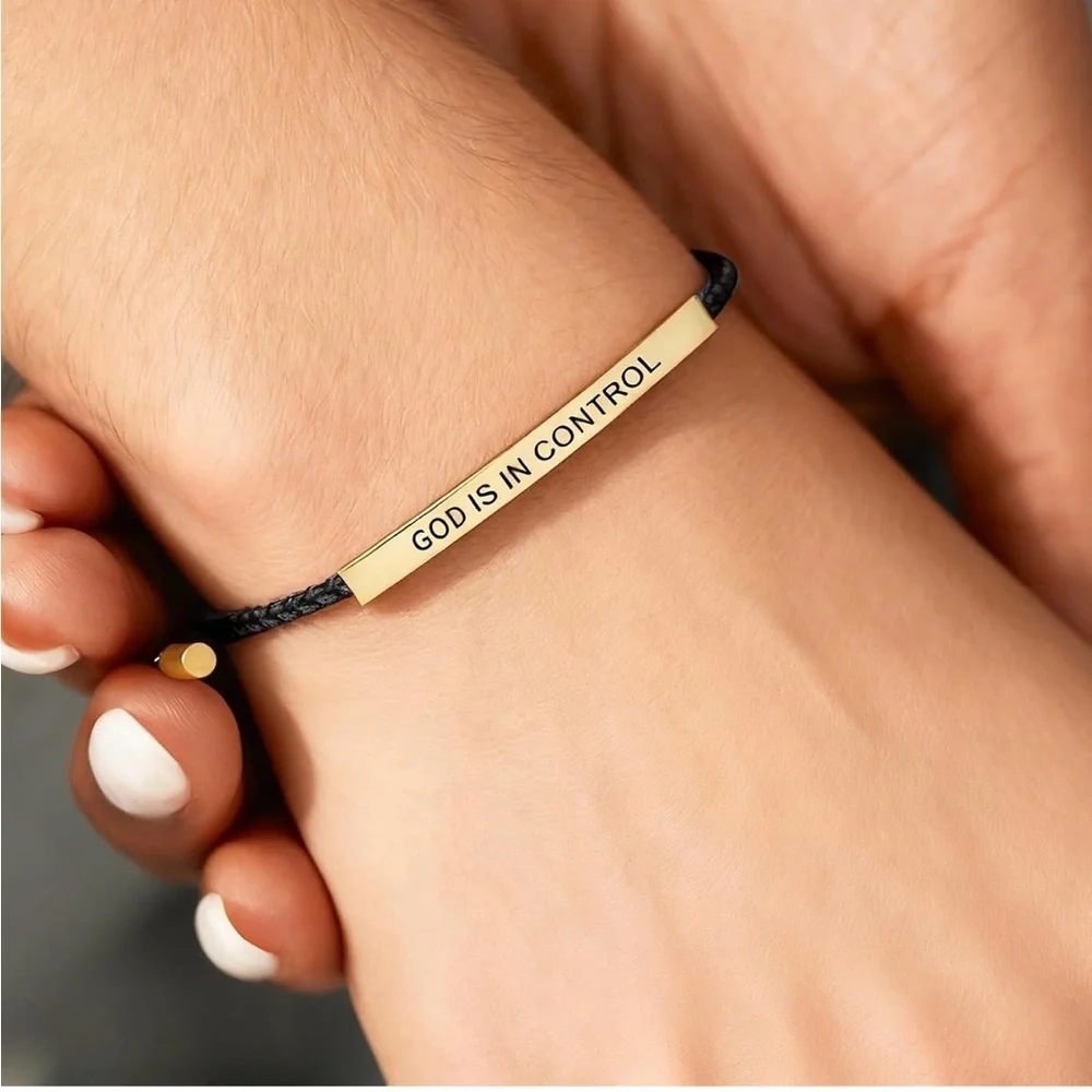 Black and Gold Inspirational Bracelet